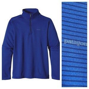 Patagonia Blue Stripe Kids' Capilene Midweight Zip-Neck Top